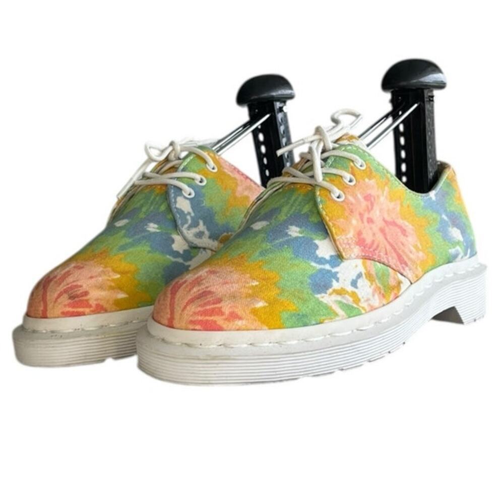 Womens Dr. Martens V Lester MTD Canvas Tie Dye Floral Oxford Shoes Size 5 Green - Picture 2 of 6